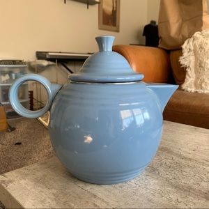 Fiesta Ware Tea Kettle Teapot enamel metal periwinkle blue vintage